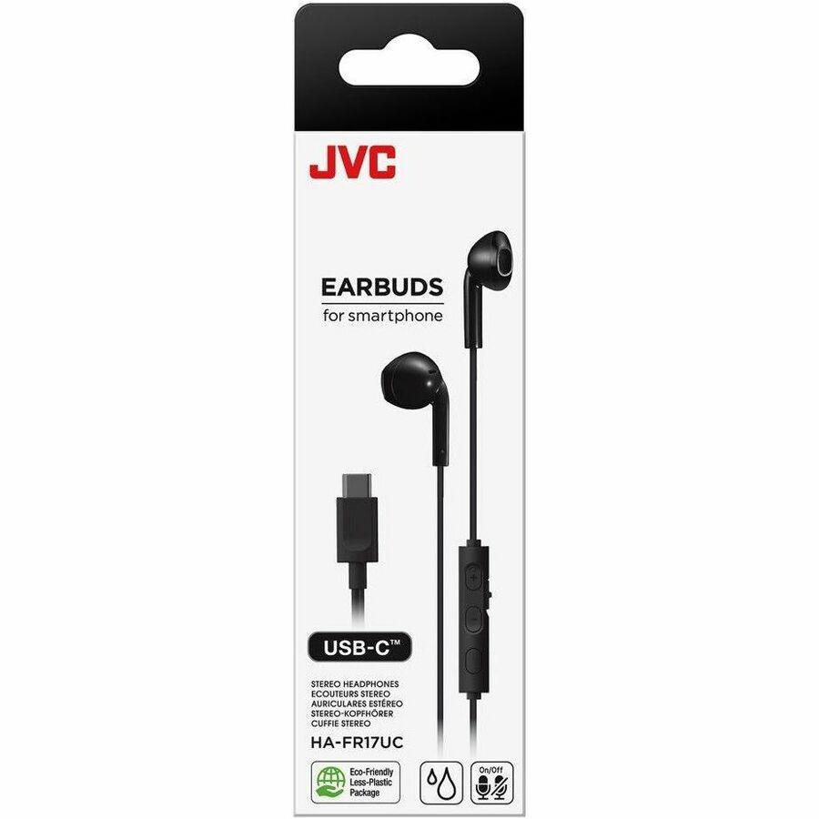 JVC HA-FR17UC-B USB-C Wired Bud Type Headphones - Olive Black