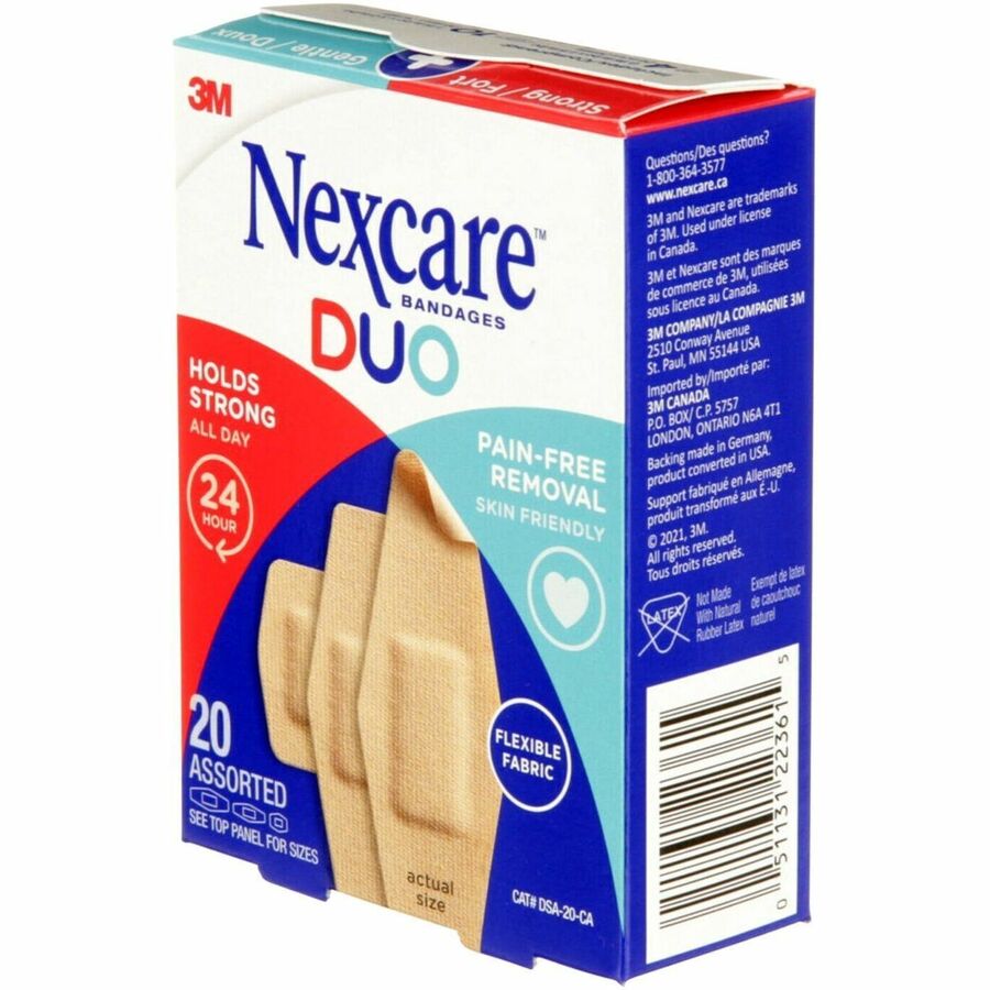 Nexcare Duo Bandages DSA-20-CA, Assorted Sizes, 20/pack