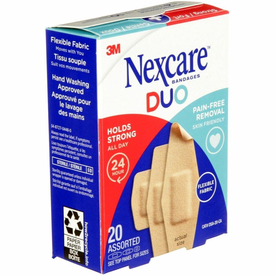 Nexcare Duo Bandages DSA-20-CA, Assorted Sizes, 20/pack