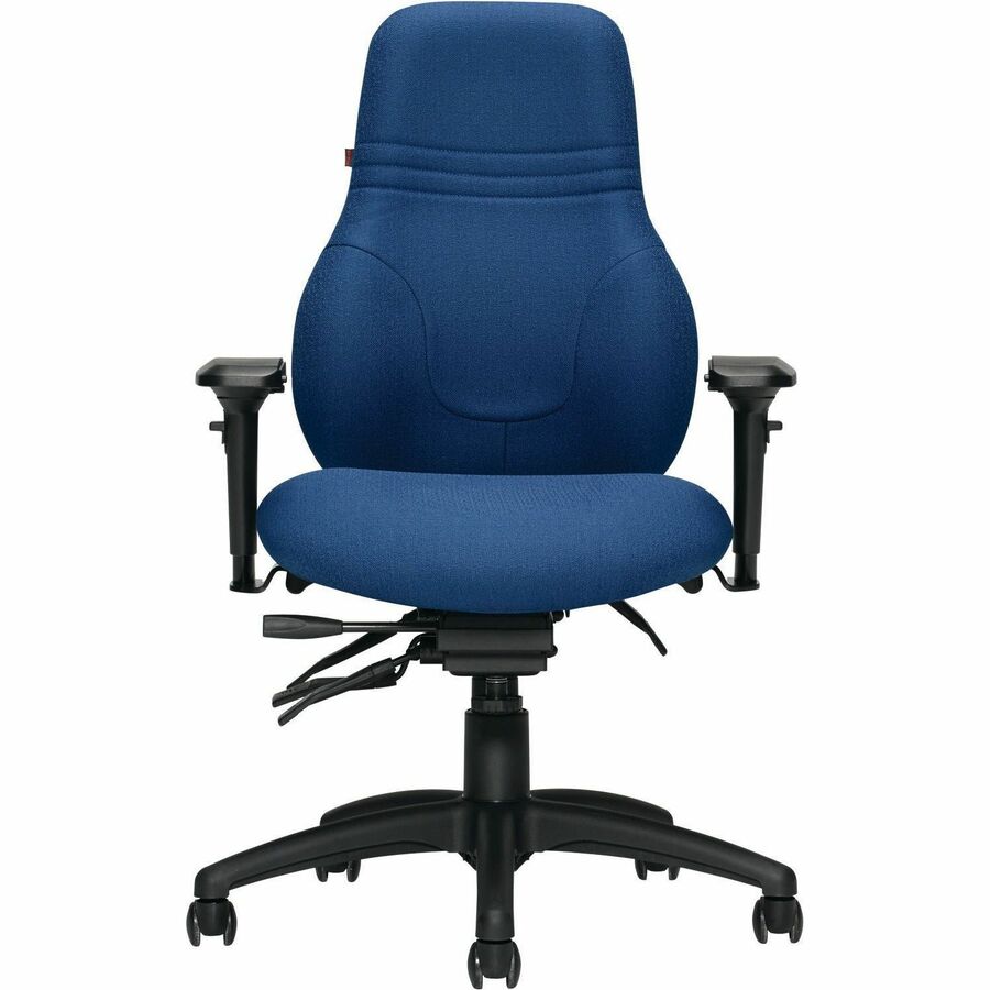 Chaise de bureau Basix Ergo Boss à dossier haut - Tissu, ergonomique, cobalt
