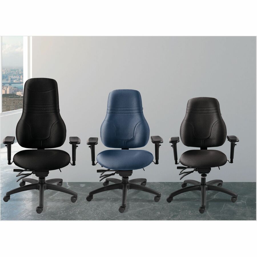 Chaise de bureau ergonomique Ergo Boss Basics – Cuir noir, dossier haut, ergonomique