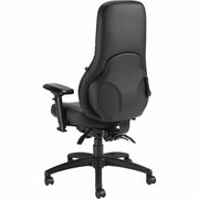 Chaise de bureau ergonomique Ergo Boss Basics – Cuir noir, dossier haut, ergonomique