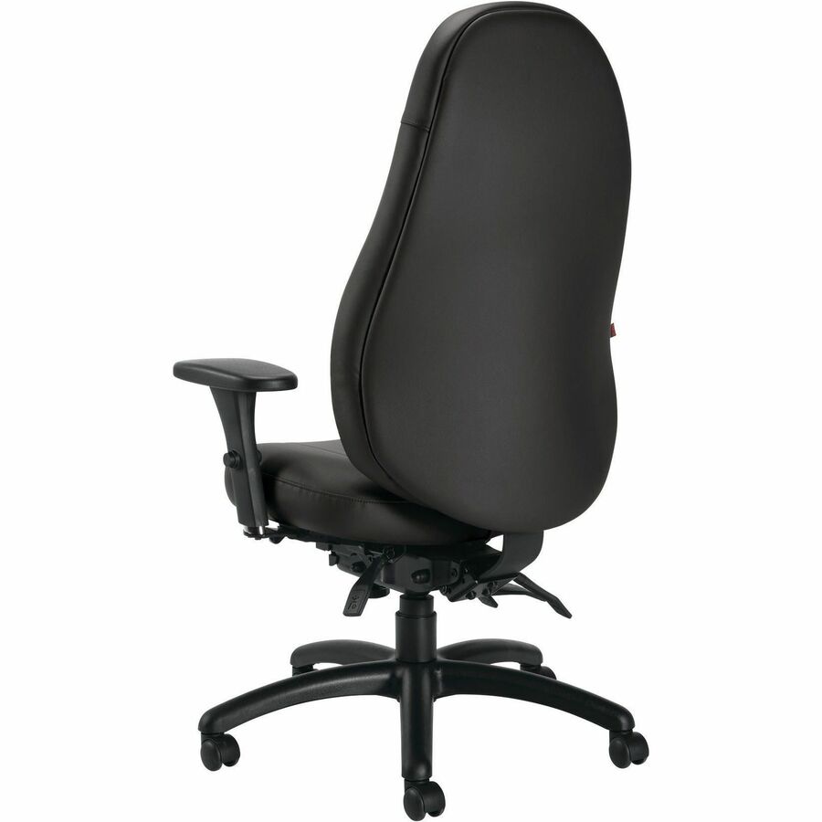 Fauteuil de bureau Elite Executive Basics OBUSforme – Cuir reconstitué noir, dossier haut, réglable