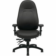 Fauteuil de bureau Elite Executive Basics OBUSforme – Cuir reconstitué noir, dossier haut, réglable