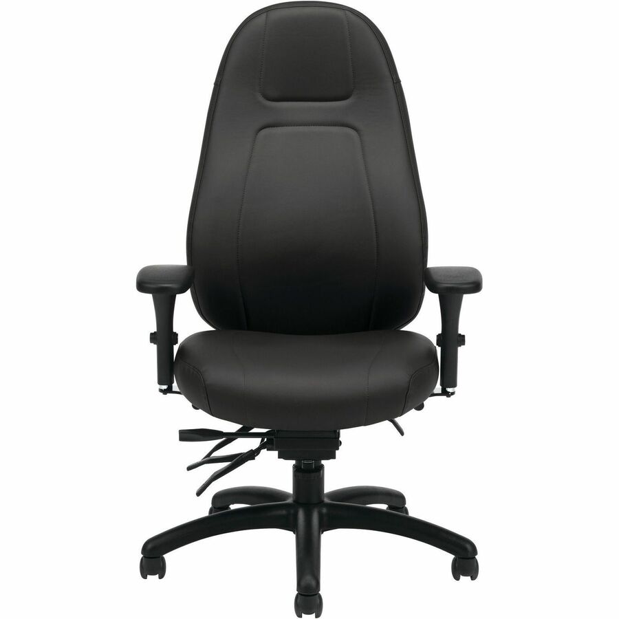 Fauteuil de bureau Elite Executive Basics OBUSforme – Cuir reconstitué noir, dossier haut, réglable