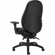 Chaise de gestion Elite OBUSforme Basics – Cuir noir, dossier mi-hauteur, ergonomique