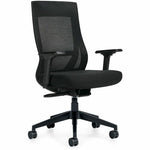 Global Zim High-Back Mesh Synchro-Tilter Task Chair — Black
