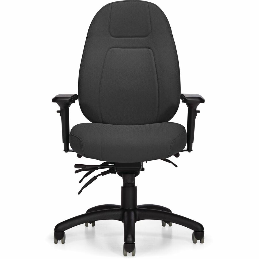 Chaise de direction ergonomique OBUSforme Elite Basics – Tissu Carbone Fusion, dossier mi-hauteur