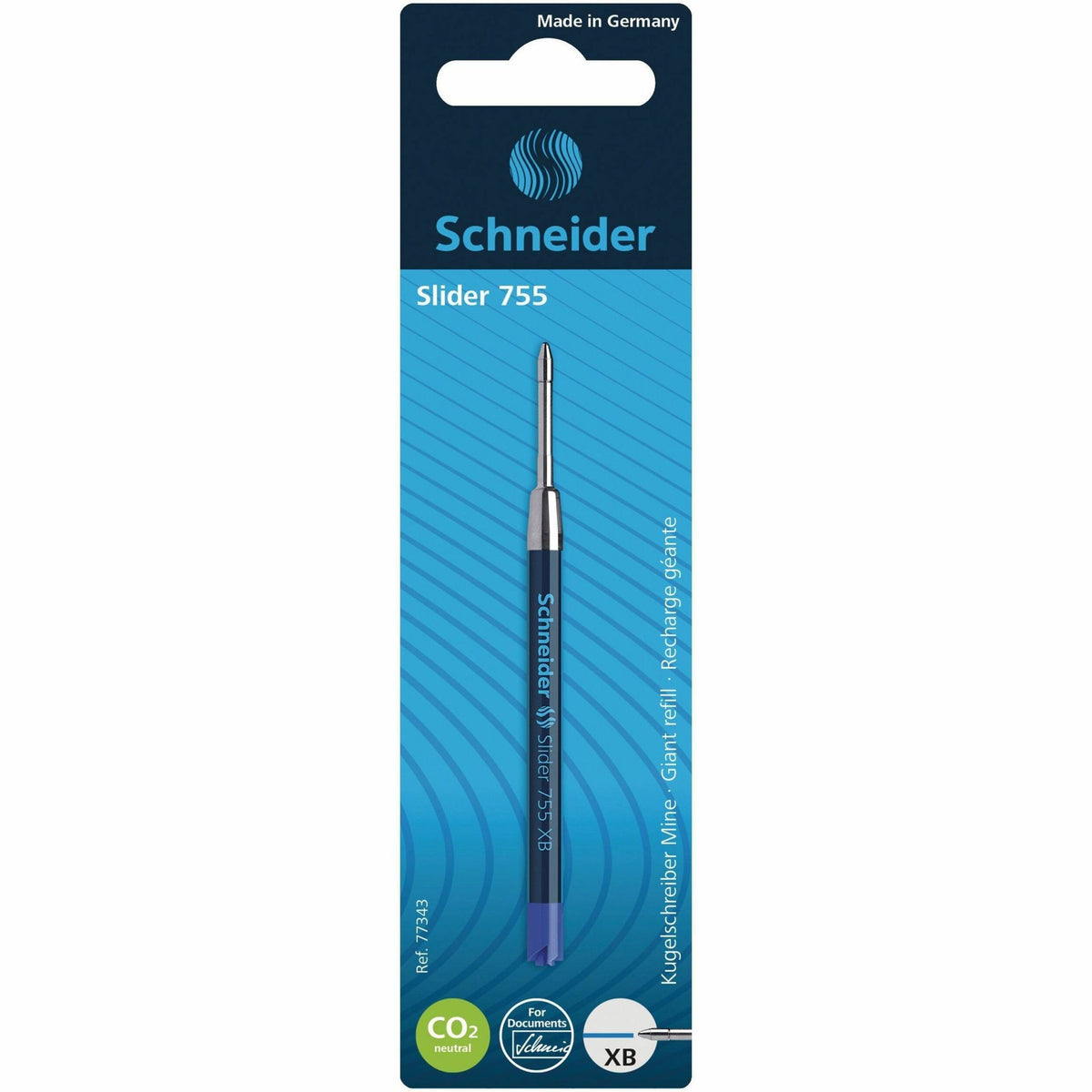 Schneider Slider 755 ballpoint pen refill, extra broad, blue