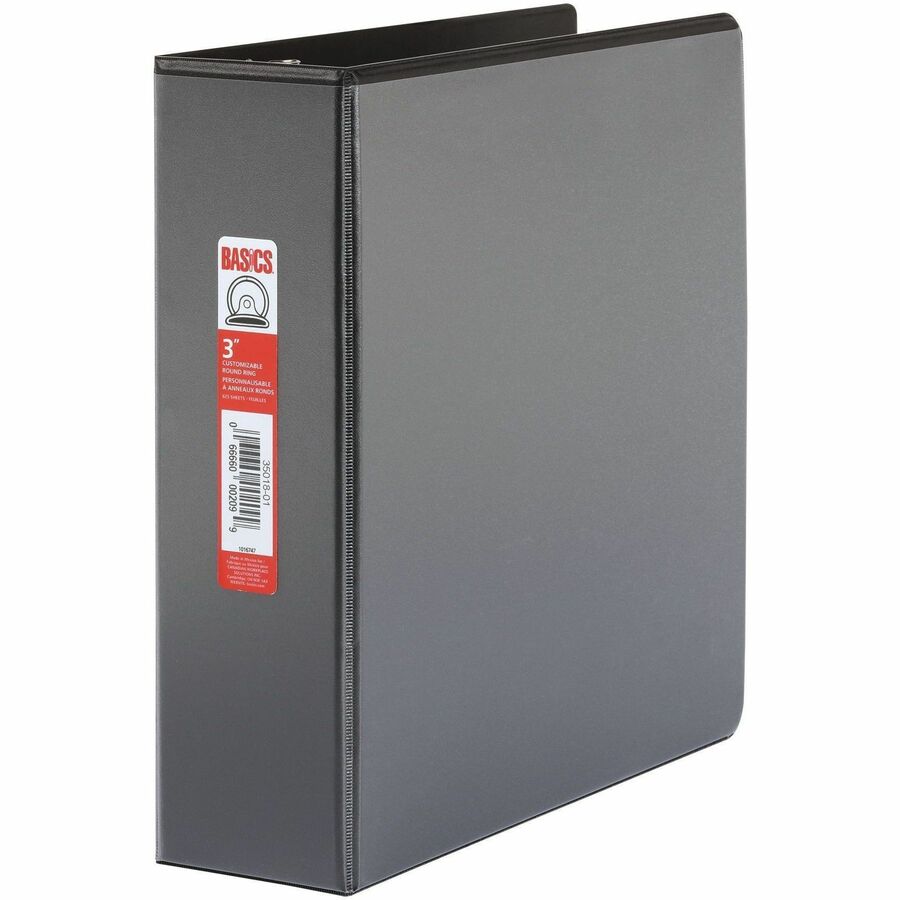 Classeur Basics 3 anneaux ronds noirs