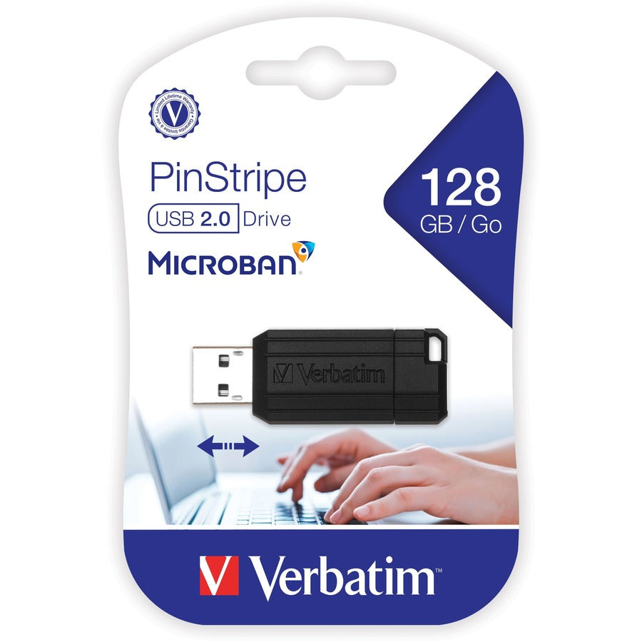 Microban 128GB PinStripe USB Drive