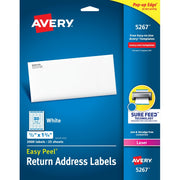 Étiquettes d'expédition Avery Easy Peel pour imprimantes laser 44,5 mm x 12,7 mm - Paquet de 2000