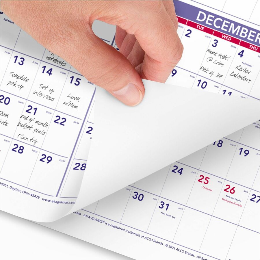At-A-Glance Recycled Yearly Wall Calendar 24" x 36" English PM1228