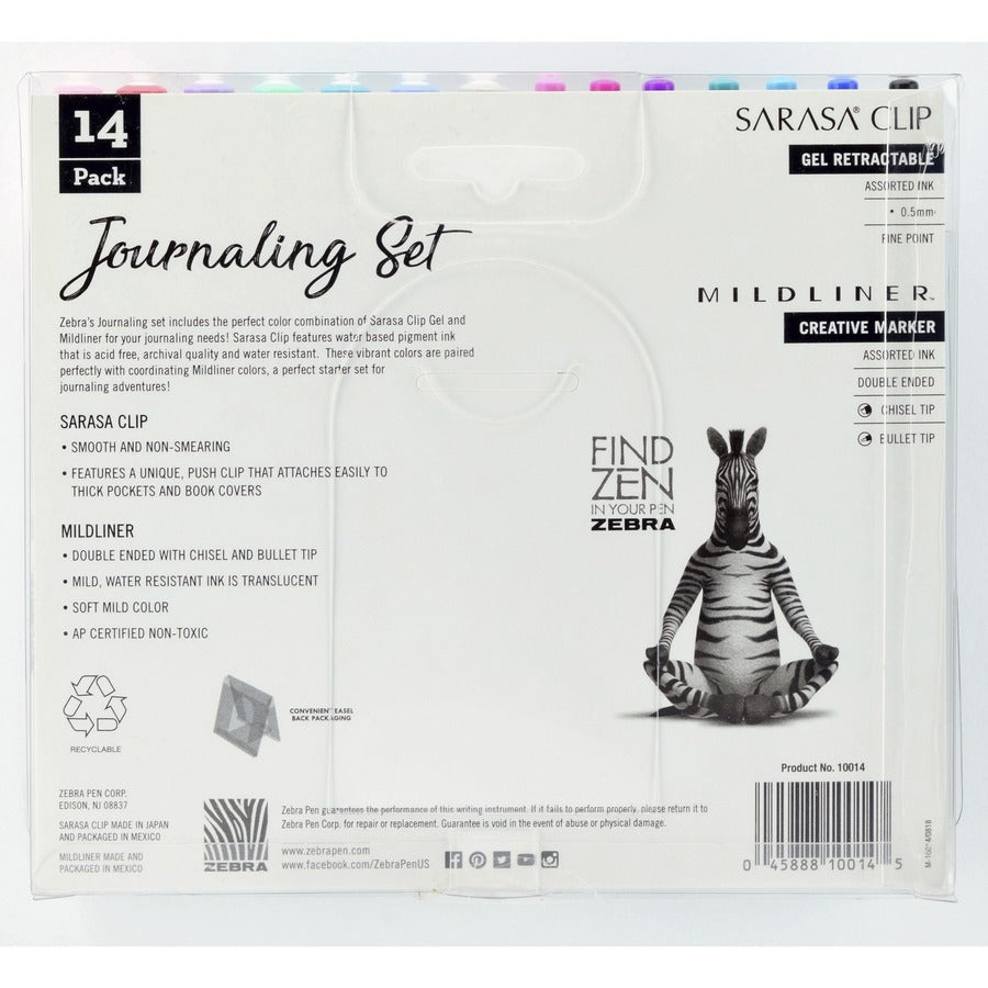 Zebra SARASA Clip Pen/MIDLINER Marker Journaling Set