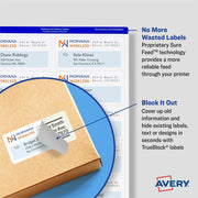 Étiquettes d'expédition Avery, Sure Feed, 3-1/2" x 5", 400 étiquettes (5168)