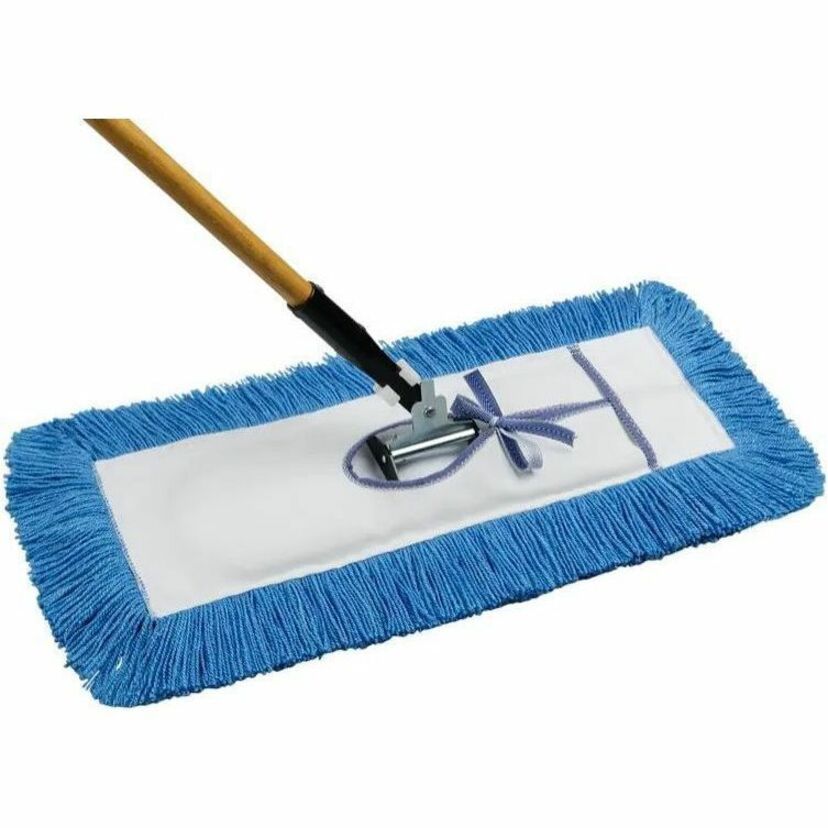 Serpillère et balai à franges combinés 45 cm bleus