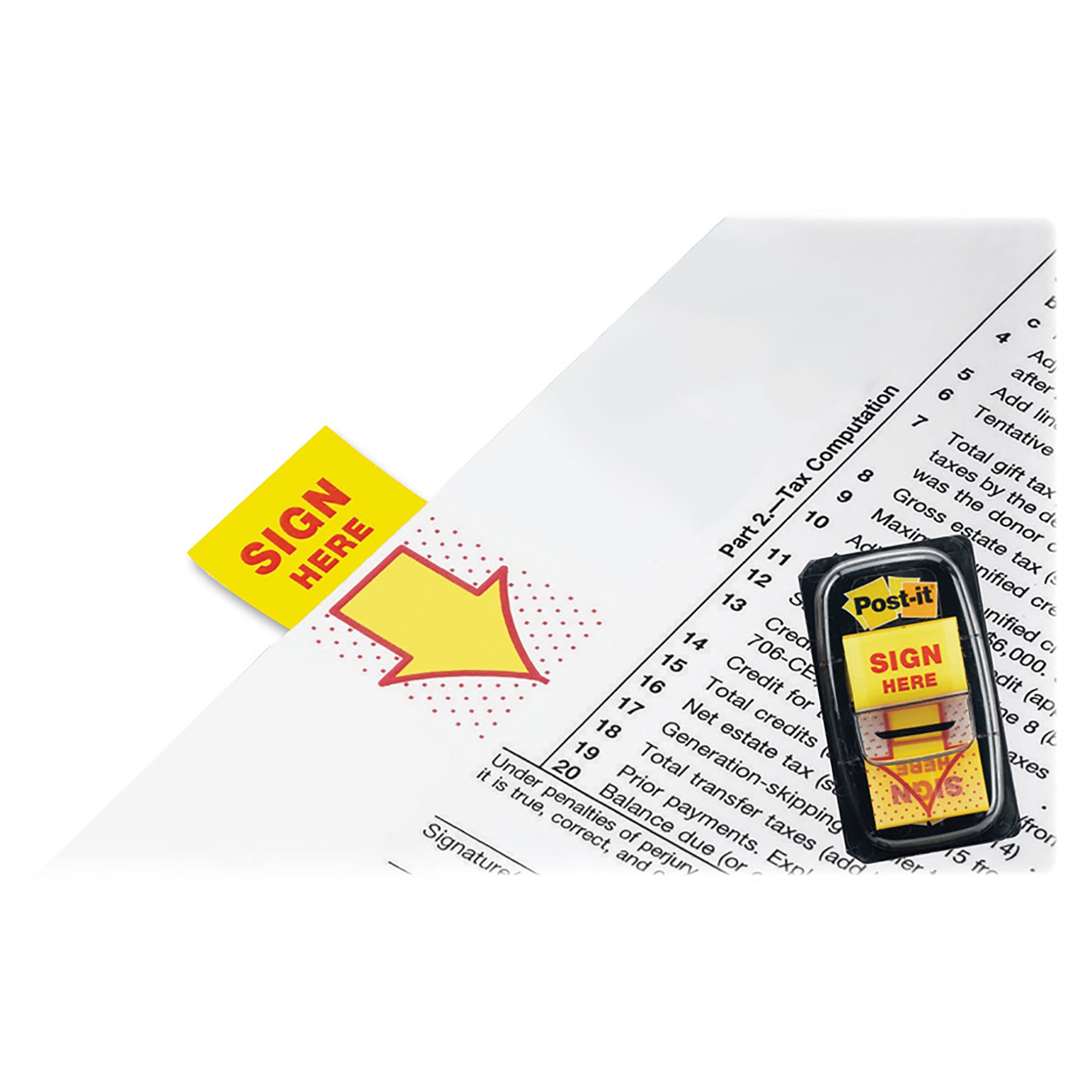 Marque-pages Post-it Sign Here imprimés (25,40 mm)
