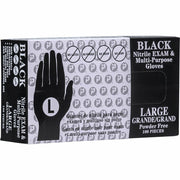 Gants nitrile noirs grande taille boîte de 100