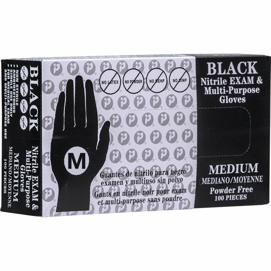 Black Nitrile Gloves Medium 100box