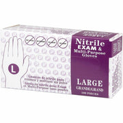 Gants en nitrile bleus grande taille boîte de 100