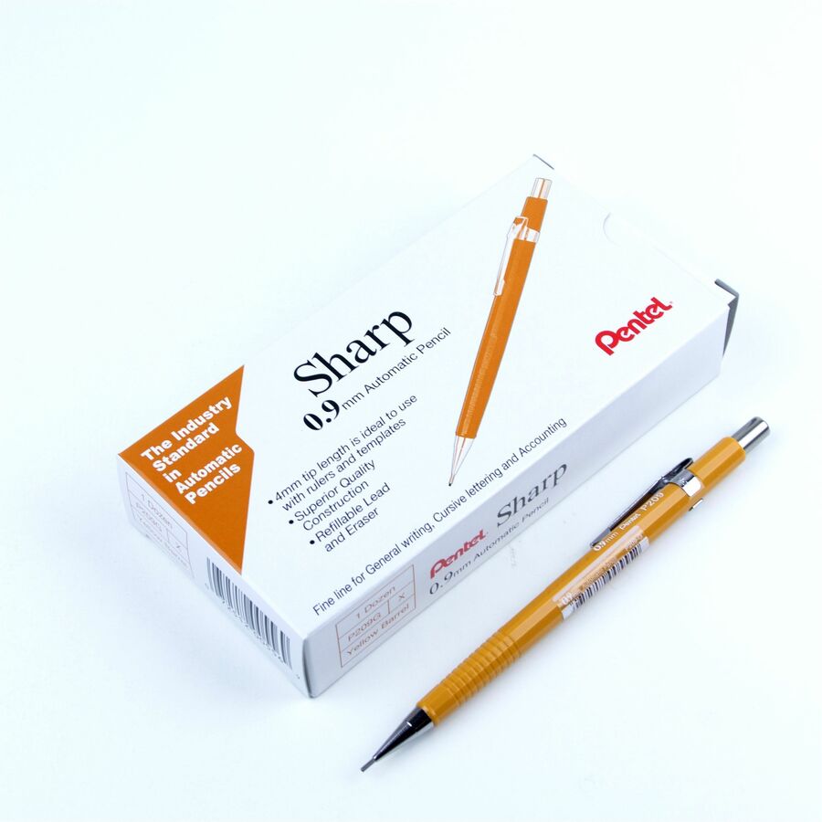 Porte-mine Pentel P200, 0,9 mm, HB gras – Corps jaune