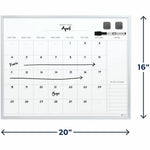 Quartet Dry Erase Calendar Board – 20" x 16" Aluminum Frame