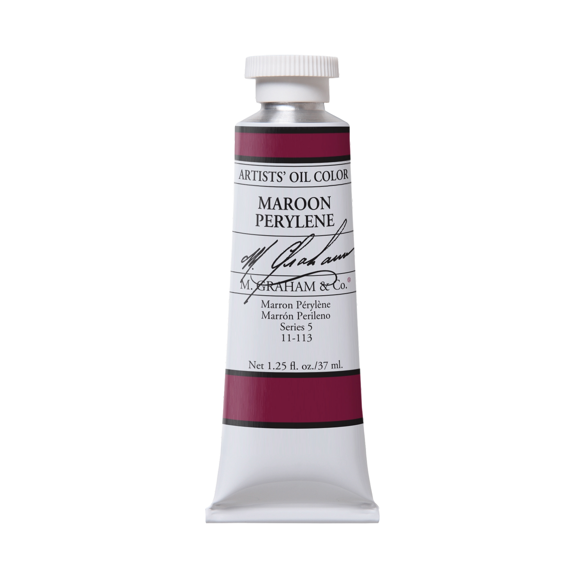 M. Graham Artists' Oil Colour - Maroon Perylene, 37 ml tube