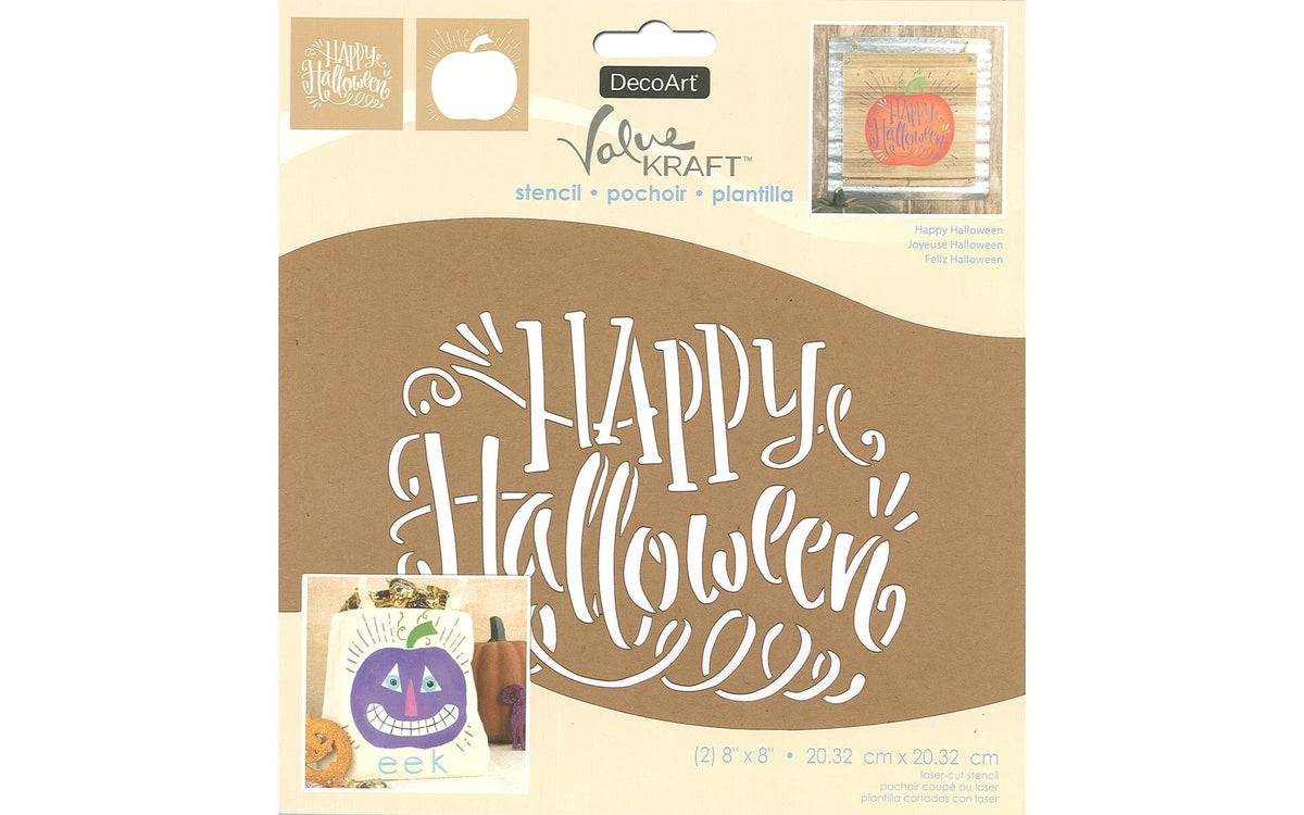 DecoArt Halloween Kraft Stencils - 8 x 8 in, 2 Piece