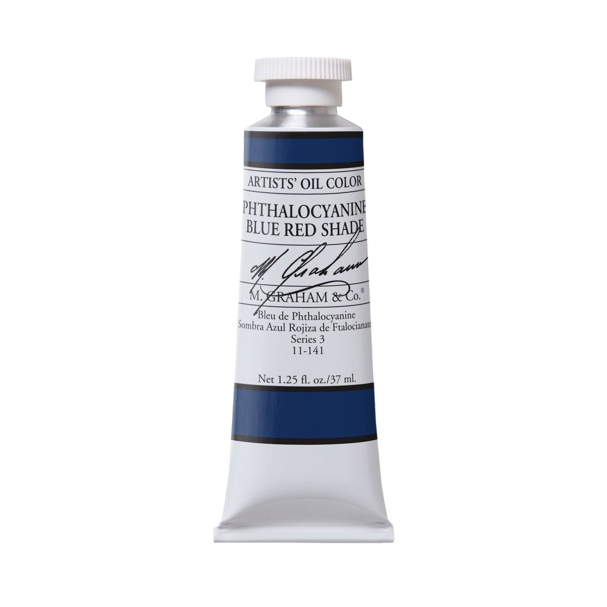 M. Graham Artists' Oil Colour - Phthalocyanine Blue Red Shade, 37 ml tube