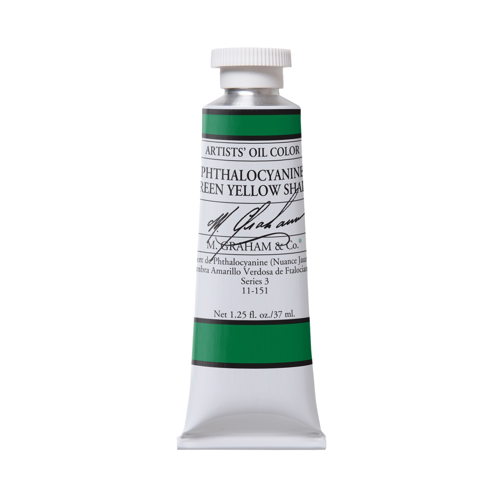 M. Graham Artists' Oil Colour - Phthalocyanine Green Yellow Shade, 37 ml tube