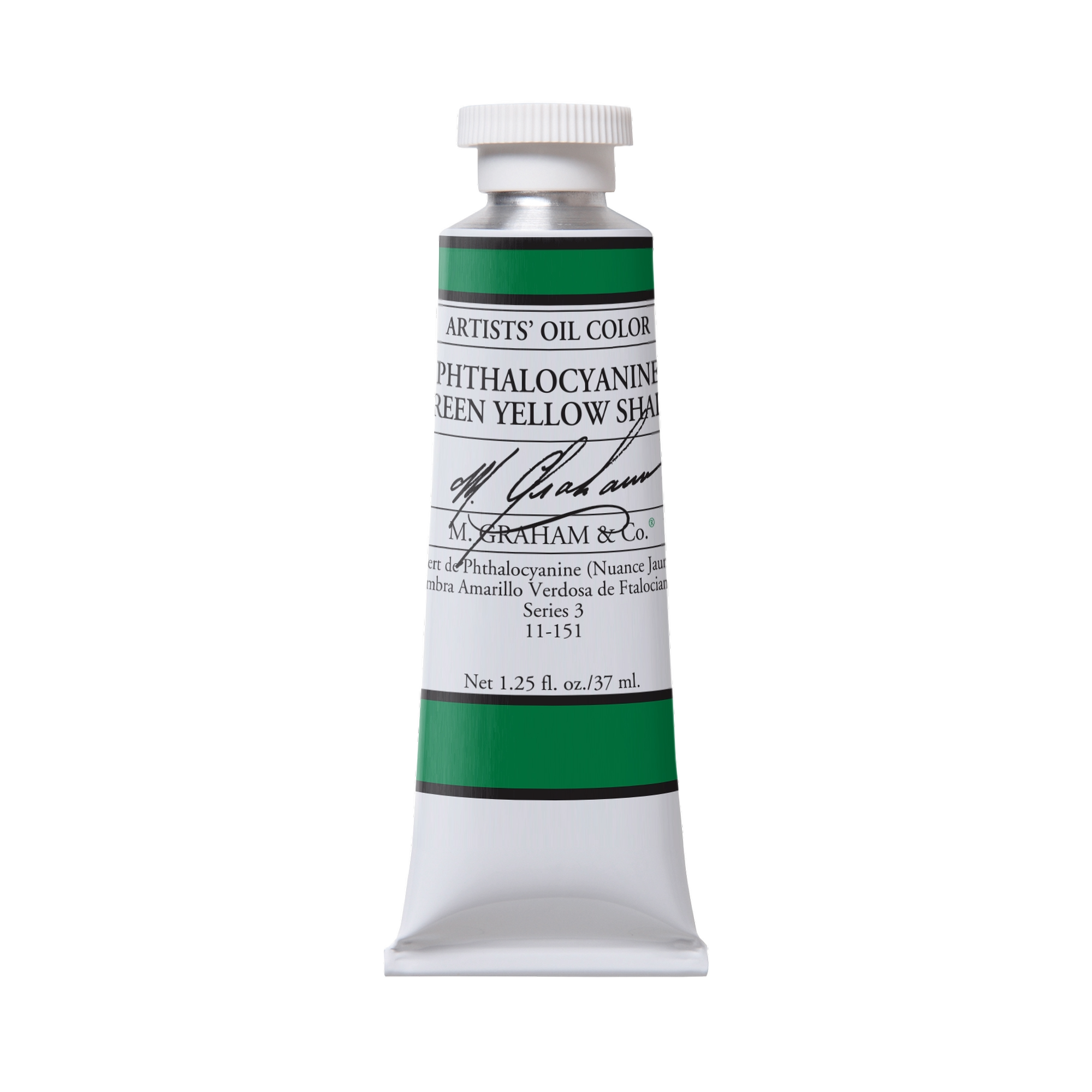 M. Graham Artists' Oil Colour - Phthalocyanine Green Yellow Shade, 37 ml tube