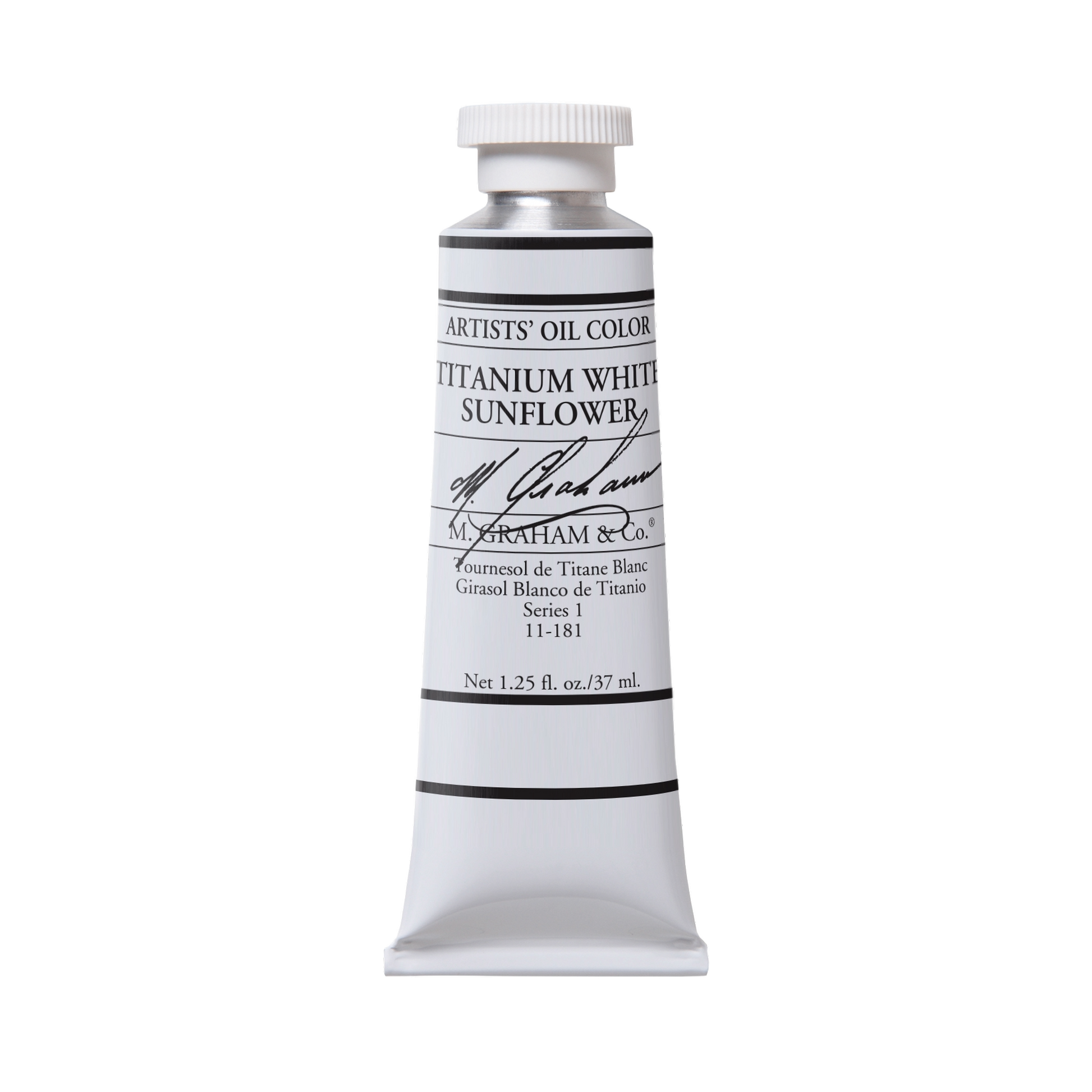 M. Graham Artists' Oil Colour - Titanium White Sunflower, 37 ml tube