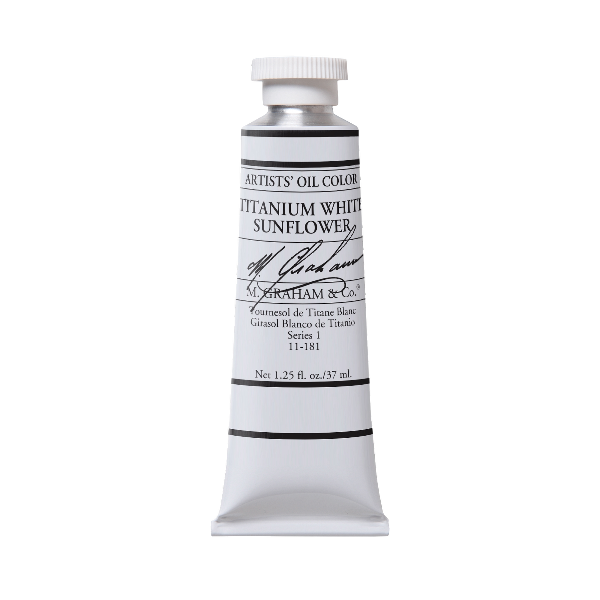 M. Graham Artists' Oil Colour - Titanium White Sunflower, 37 ml tube