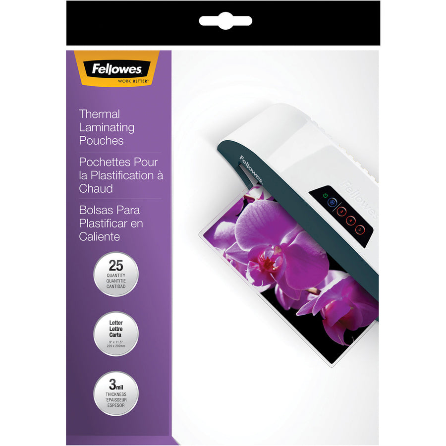 Fellowes Thermal Laminating Pouches - ImageLast„¢, Jam Free, Letter, 3 mil, 25 pack