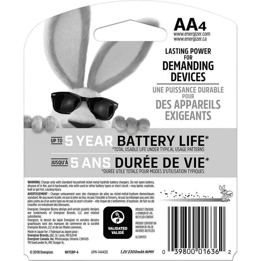 Energizer Recharge Power Plus Rechargeable AA Batteries