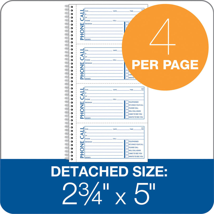 Adams Spiral Bound Phone Message Books