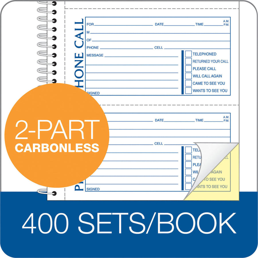 Adams Spiral Bound Phone Message Books