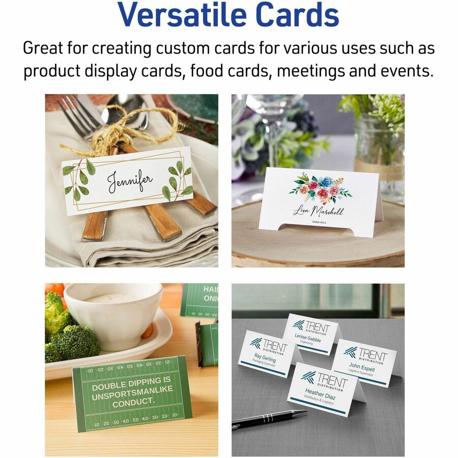 Avery® Large Tent Cardsfor Laser and Inkjet Printers, 3-1/2" x 11"
