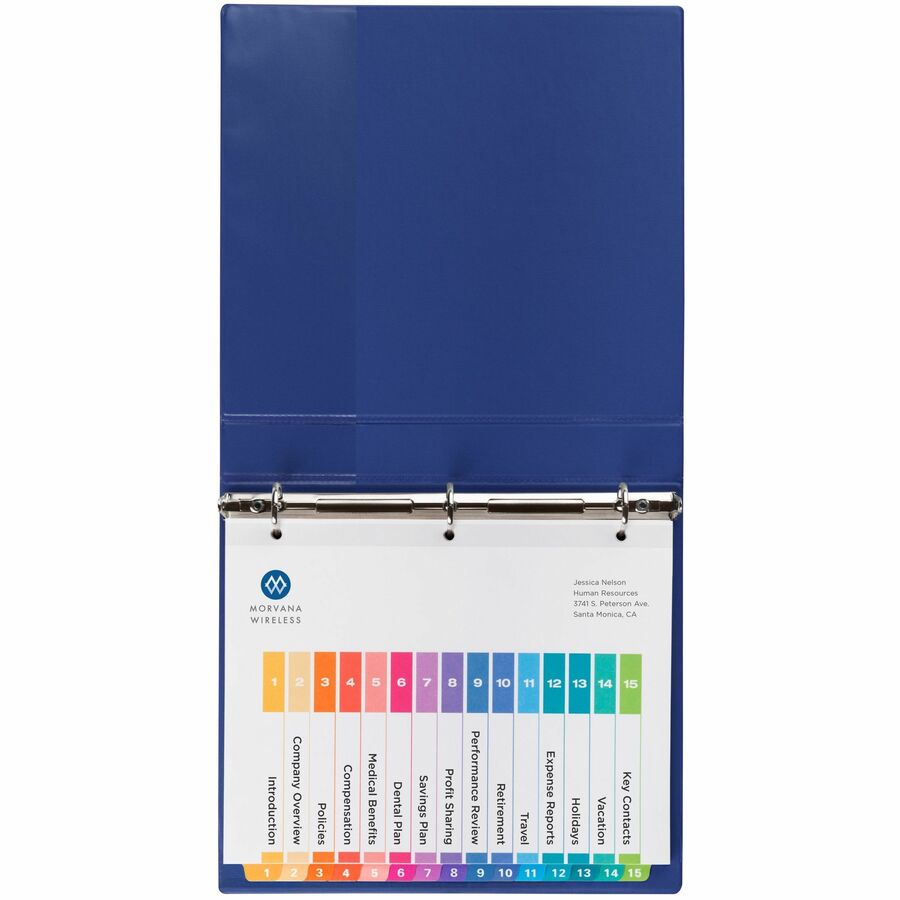 Avery® Ready Index® Table of Content Dividers for Laser and Inkjet Printers, 15 tabs, 6 sets