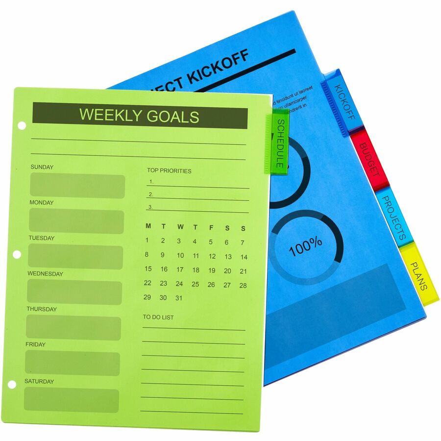 Avery Big Tab Insertable Plastic Dividers — 5-Tab, Letter, Translucent, Laser & Inkjet