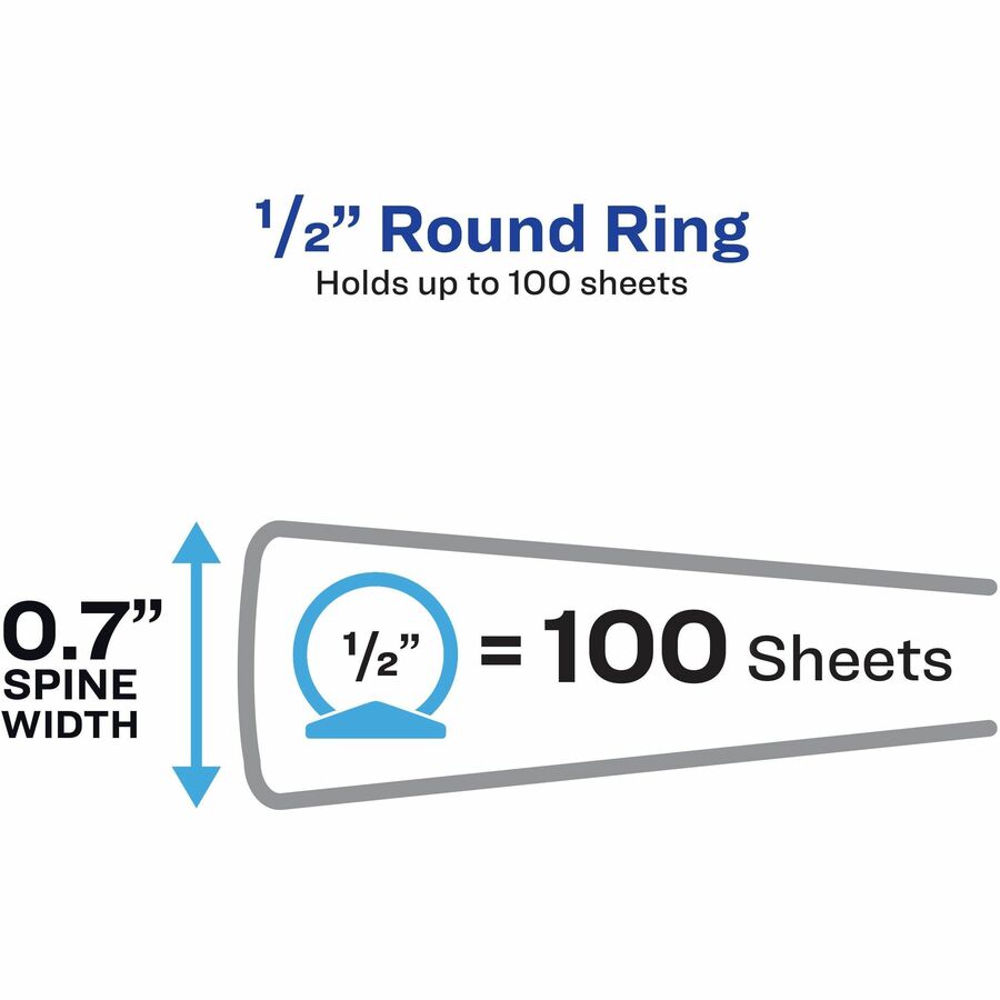 Avery Flexi-View„¢ Binder 1/2" , Round Rings, Blue