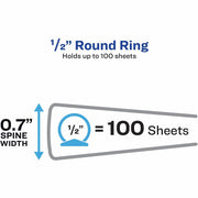 Avery® Flexi-View„¢ Binder 1/2" , Round Rings, Black