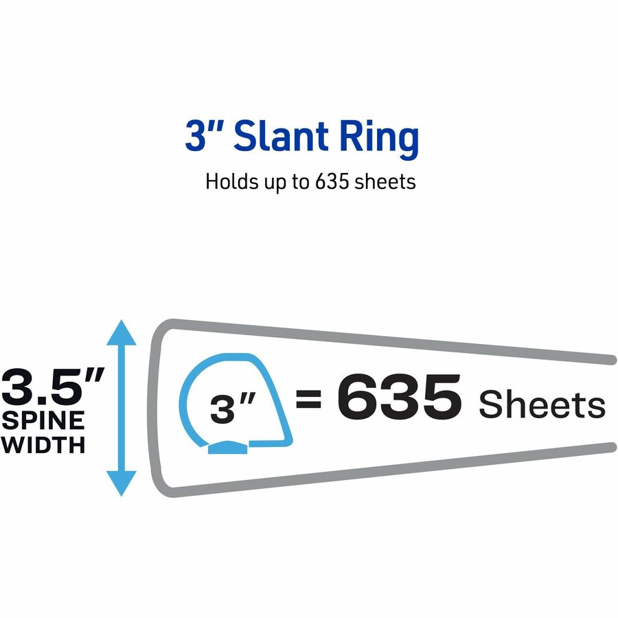 Avery Durable View Binder 3" , Slant D Rings, Black