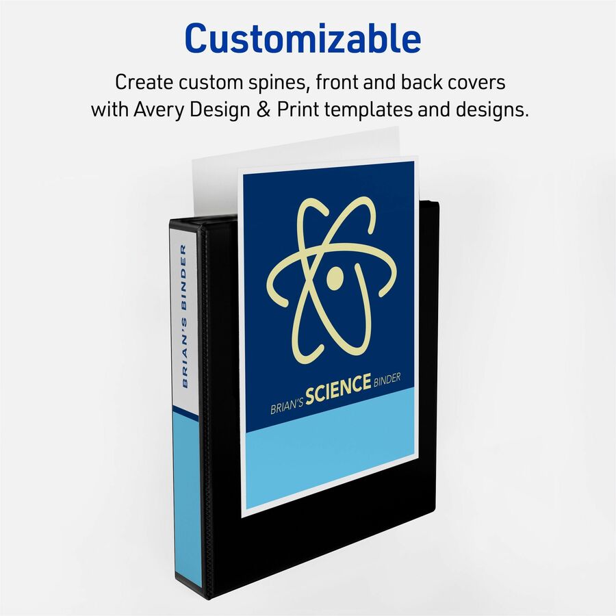 Avery® Heavy Duty View Binder 1-1/2" , One Touch Locking D Rings, White