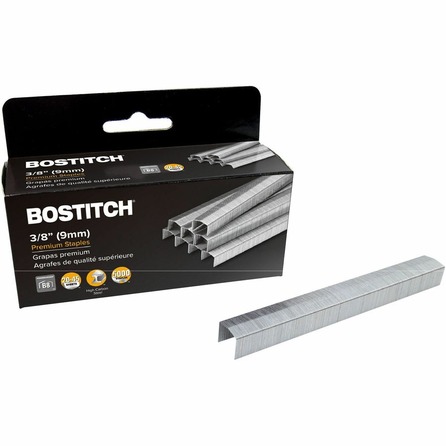 Bostitch B8 PowerCrown Staples - 3/8" Leg, 45-Sheet, Box of 5,000