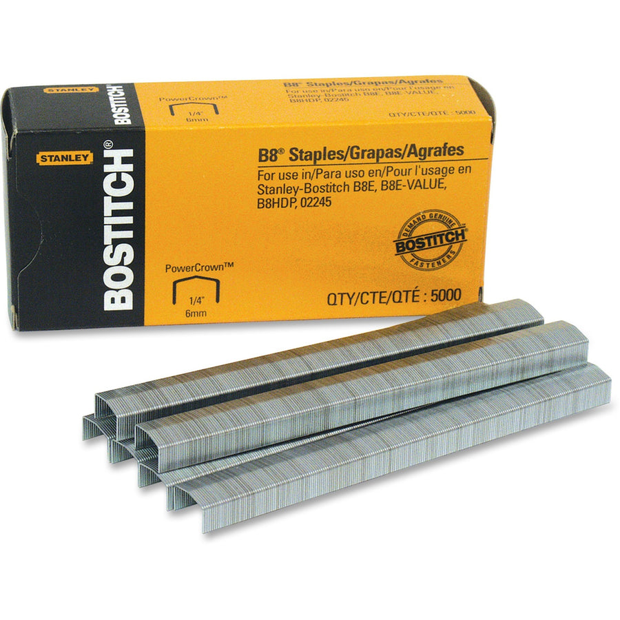 Bostitch PowerCrown Premium Staples - 1/4" Leg, Box of 5,000