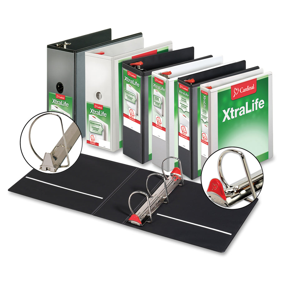 Cardinal XtraLife ClearVue Non-Stick Locking Slant-D Ring Binder - 5"
