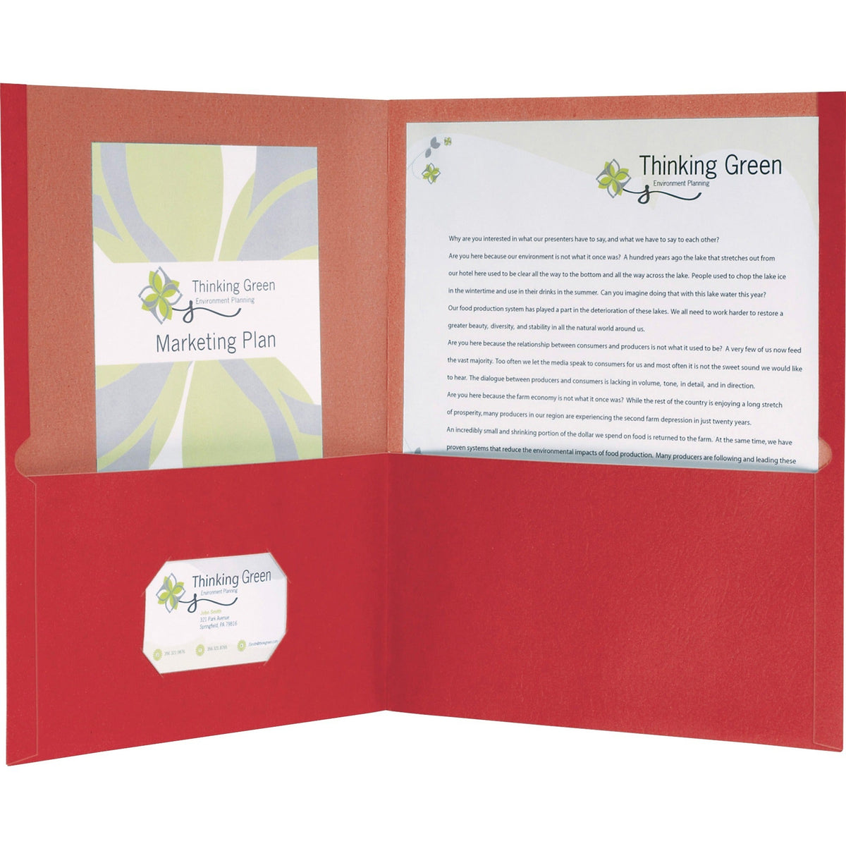 Oxford EarthWise 100% Recycled Twin-Pocket Folder - Letter, Red (Box of 25)