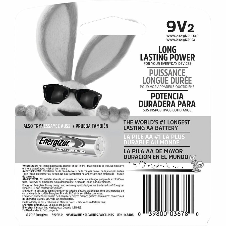 Energizer 9-Volt MAX Alkaline Batteries