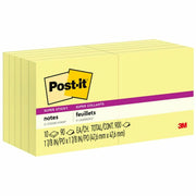 Notes Post-it® Super Post-it® | 51×51 mm | Jaune canari | 90 feuilles/bloc | 10 blocs/paquet
